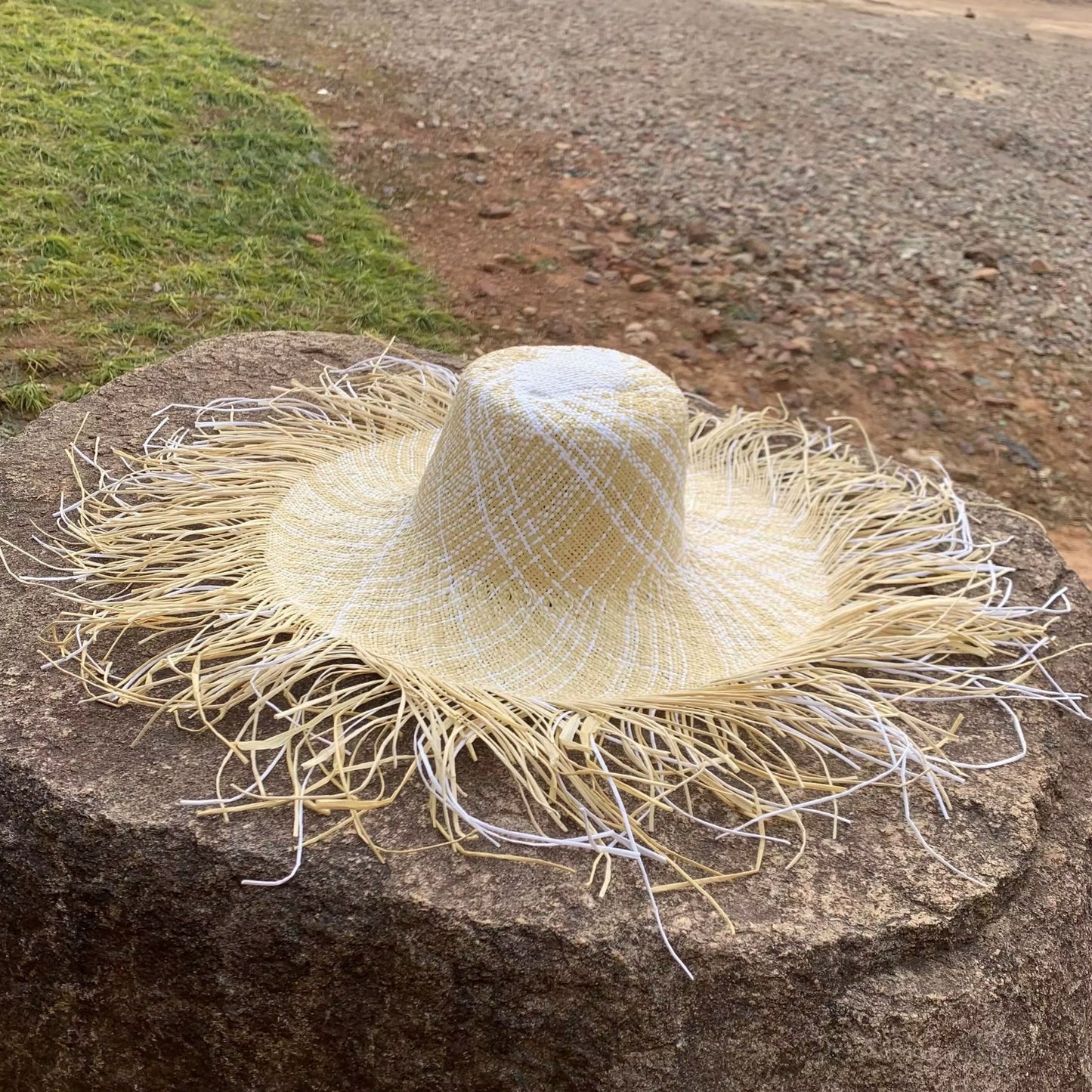 Big Brim Beach Hat for Women Summer Seaside Raffia Straw Hat Travel Vacation Visor Sun Hat Women'S Hat with Colored Raw Edges